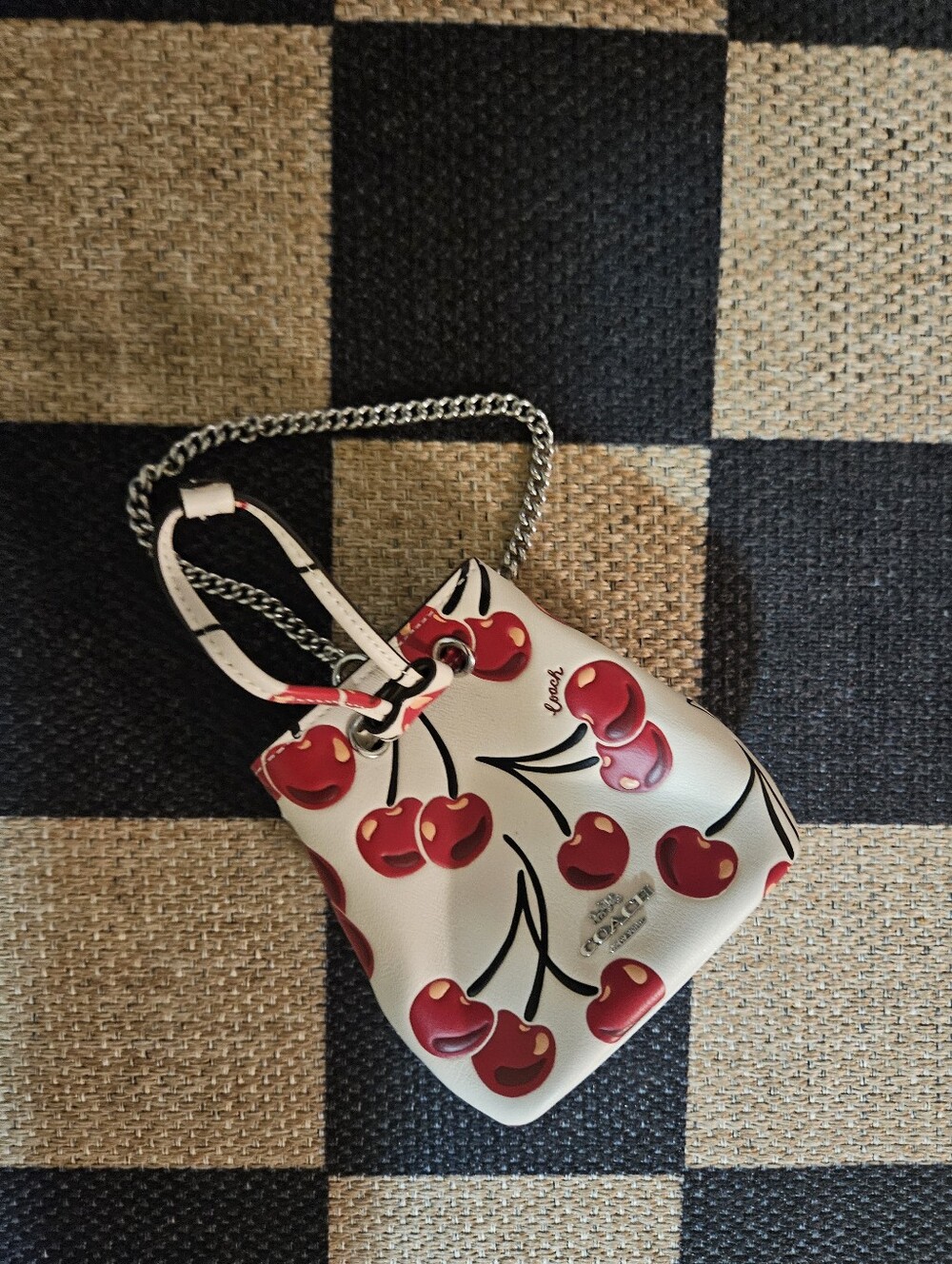 New ,but no tag COACH drawstring Wrislet With Cherry Print 🍒
